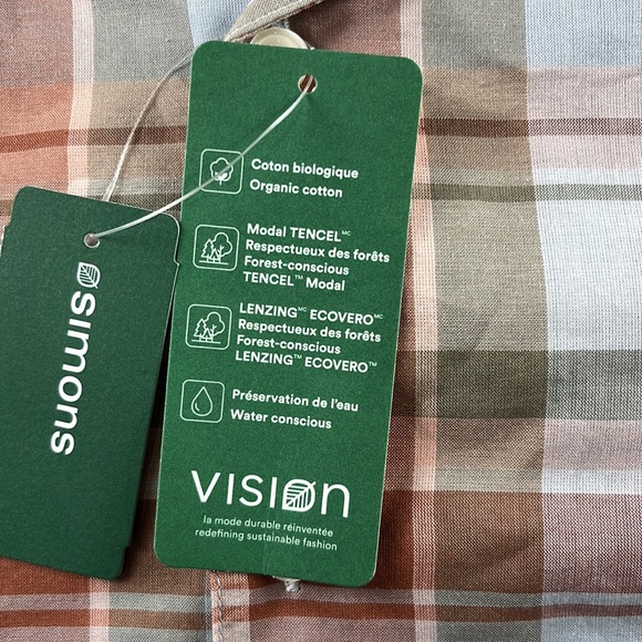 Simons Le31 |  Vision Organic Cotton and Tencel Blend Button Down Shirt | Large - Picture 4 of 8